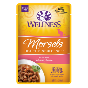 Wellness Healthy Indulgence Morsels with Tuna in Savory Sauce Grain-Free Wet Cat Food Pouches