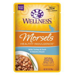 Wellness Healthy Indulgence Morsels with Turkey & Duck in Savory Sauce Grain-Free Wet Cat Food Pouches