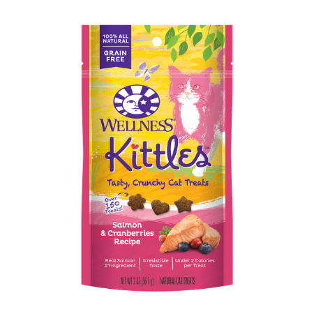 Wellness Kittles Grain-Free Salmon & Cranberries Recipe Crunchy Cat Treats