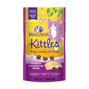 Wellness Kittles Grain-Free Whitefish & Cranberries Recipe Crunchy Cat Treats