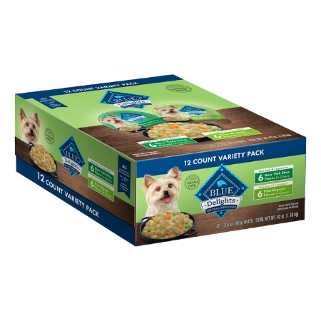 Blue Buffalo Divine Delights Gravy Variety Pack Filet Mignon & NY Strip Flavor Dog Food Trays