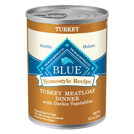 Blue Buffalo Homestyle Recipe Turkey Meatloaf Dinner with Garden Vegetables Canned Dog Food