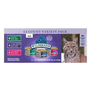 Blue Buffalo Wilderness Pate Variety Pack Duck, Chicken & Salmon Grain-Free Cat Canned Food