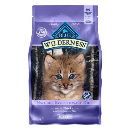 Blue Buffalo Wilderness Kitten Chicken Recipe Grain-Free Dry Cat Food