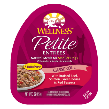 Wellness Petite Entrees Casserole with Braised Beef, Salmon, Green Beans & Red Peppers Grain-Free Wet Dog Food