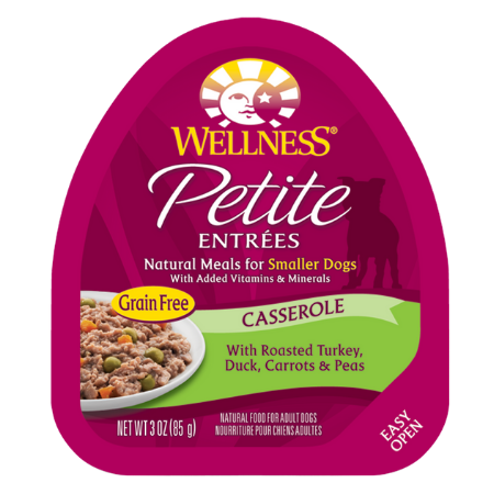Wellness Petite Entrees Casserole with Roasted Turkey, Duck, Carrots & Peas Grain-Free Wet Dog Food