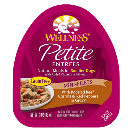 Wellness Petite Entrees Mini-Filets with Roasted Beef, Carrots & Red Peppers in Gravy Grain-Free Wet Dog Food