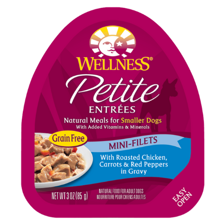 Wellness Petite Entrees Mini-Filets with Roasted Chicken, Carrots & Red Peppers in Gravy Grain-Free Wet Dog Food