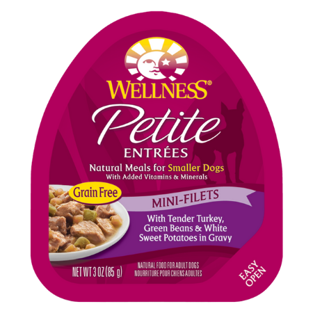 Wellness Petite Entrees Mini-Filets with Tender Turkey, Green Beans & White Sweet Potatoes in Gravy Grain-Free Wet Dog Food