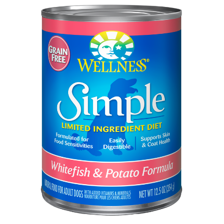 Wellness Simple Limited Ingredient Diet Grain-Free Whitefish & Potato Formula Canned Dog Food