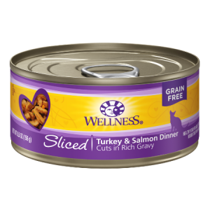 Wellness Sliced Turkey & Salmon Dinner Grain-Free Canned Cat Food