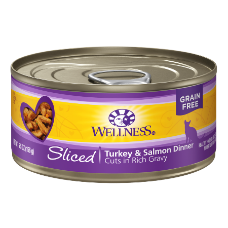 Wellness Sliced Turkey & Salmon Dinner Grain-Free Canned Cat Food