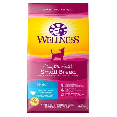 Wellness Small Breed Complete Health Senior Deboned Turkey & Peas Recipe Dry Dog Food