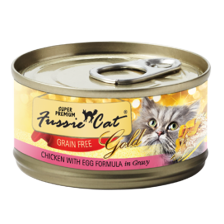 Fussie Cat Super Premium Chicken with Egg Formula in Gravy Grain-Free Canned Cat Food