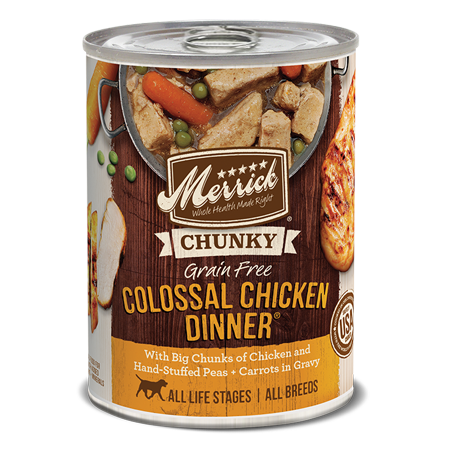 Merrick Chunky Grain Free Colossal Chicken Dinner in Gravy Canned Dog Food