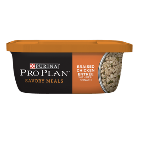 Purina Pro Plan Savory Meals Braised Chicken & Spinach Canned Dog Food
