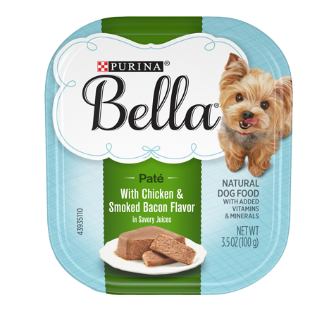 Bella Paté Wet Small Dog Food With Chicken & Smoked Bacon In Savory Juices