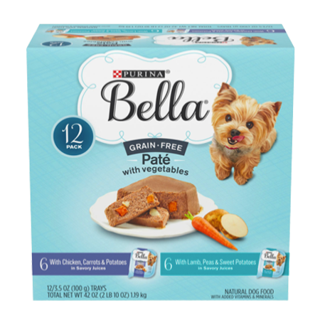 Bella Grain-Free Paté Wet Small Dog Food With Chicken, Carrots & Potatoes and Lamb, Peas & Sweet Potatoes