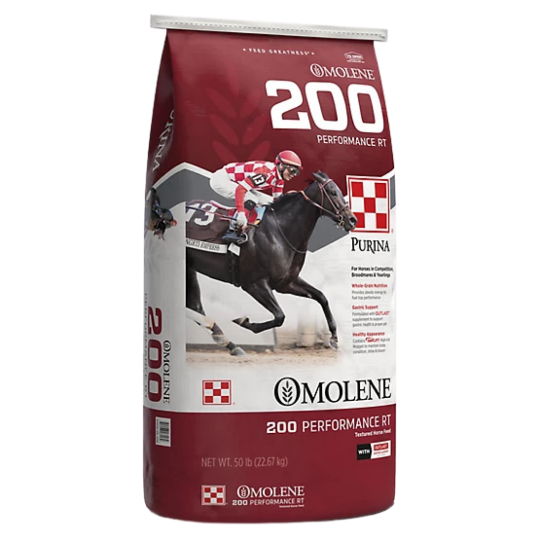 Purina Omolene 200 Performance RT. 50-lb bag.