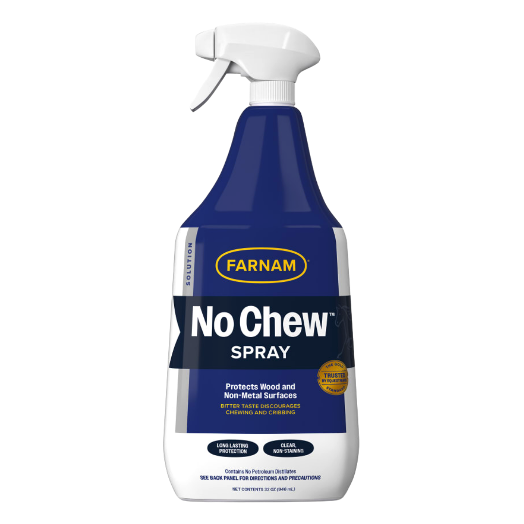 Farnam No Chew. White spray bottle with blue label.