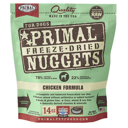 Primal Chicken Formula Nuggets Grain-Free Raw Freeze-Dried Dog Food