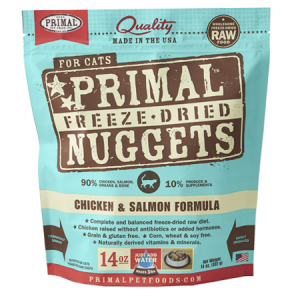 Primal Chicken & Salmon Formula Nuggets Grain-Free Raw Freeze-Dried Cat Food