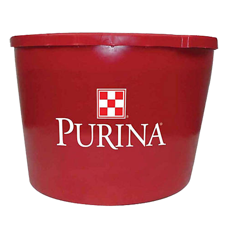 Purina Stress Tub. Red plastic tub.