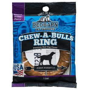 Redbarn Peanut Butter Flavor Joint Formula Chew-A-Bulls Ring Dog Treat