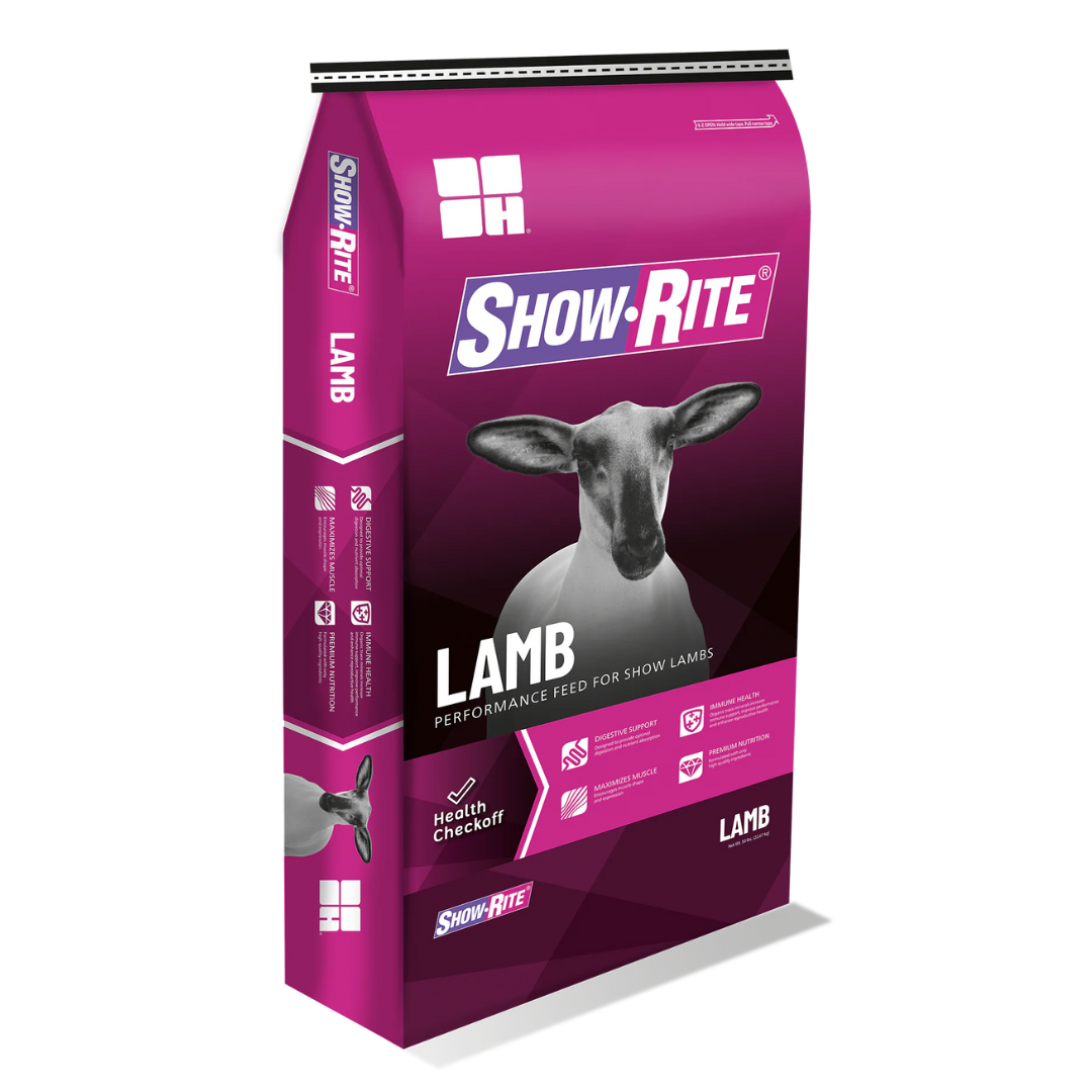 Show Rite Newco Lamb 17%. Pink 50-lb bag.