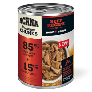 Acana Premium Chunks Beef Recipe in Beef Broth Dog Food Can