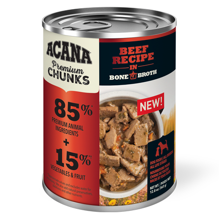 Acana Premium Chunks Beef Recipe in Beef Broth Dog Food Can
