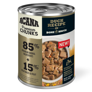 ACANA® Premium Chunks Duck Recipe In Bone Broth Dog Food Can