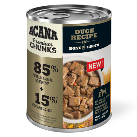 ACANA® Premium Chunks Duck Recipe In Bone Broth Dog Food Can