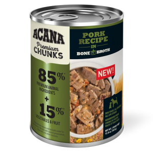 ACANA® Premium Chunks Pork Recipe In Bone Broth Dog Food Can