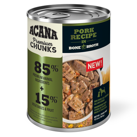 ACANA® Premium Chunks Pork Recipe In Bone Broth Dog Food Can