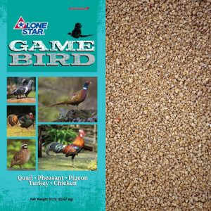 Feed for game bird. Lone Star Game Bird 1271. Game Bird Breeder-Layer Crumbles