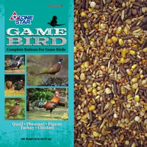 Feed for game birds. Teal feed bag.
