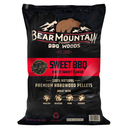 Bear Mountain Sweet BBQ Craft Blends Wood Pellets 20-lb-Bag