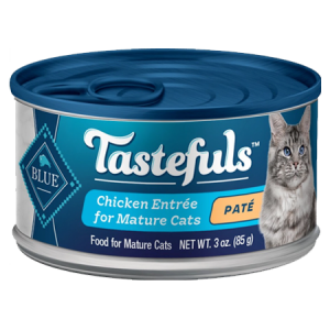 Blue Buffalo Tastefuls Chicken Entrée Mature Cats Pate Wet Cat Food, 3-oz Can