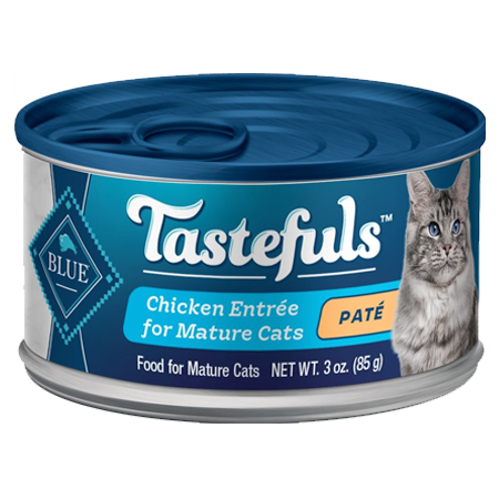 Blue Buffalo Tastefuls Chicken Entrée Mature Cats Pate Wet Cat Food, 3-oz Can