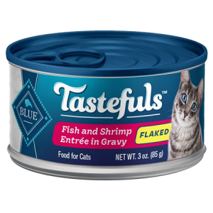 Blue Buffalo Tastefuls Fish & Shrimp Entrée in Gravy Flaked Wet Cat Food 3-oz Can