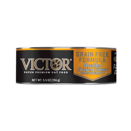 Victor Grain Free Formula Shredded Chicken Dinner Cuts in Gravy 5.5-oz Canned Cat Food