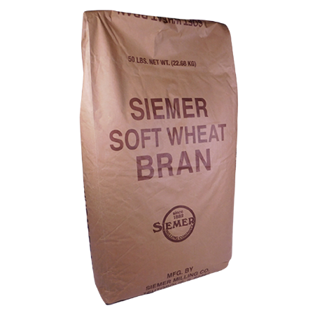 Central States Wheat Bran. Brown 50-lb feed bag.