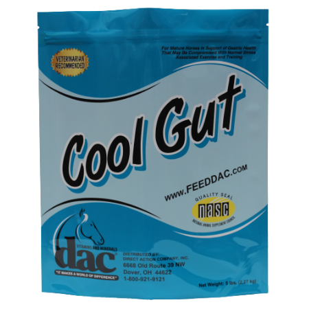 dac Cool Gut Horse Digestion Supplement in blue 5-lb bag.