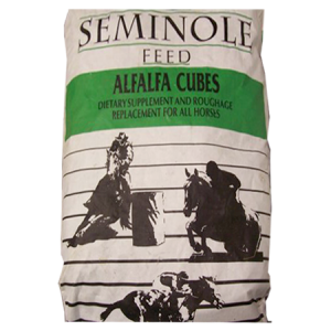 Seminole Alfalfa Cubes EXACTA 12 is a texture feed for mature, active horses and ponies Protein 12% Fat 7% Manna Pro Performance 50 Pounds Wellness Calm and Cool - Textured - is formulated for horses that do not require high level of energy to perform. High amounts of digestible fiber provide cooler calories that reduce hyperactivity and help keep the horse focused. Enhance with nine all natural herbs Protein 10% Fat 3% Fiber 15% Starch 13% We also carry Race Horse Oats and Steam Crimped Oats Seminole Alfalfa Cubes 50-lb Bag