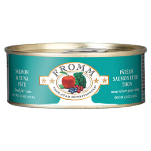 Fromm Salmon & Tuna Pâté Cat Food. Green 5.5-oz can.