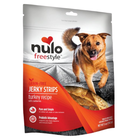 Nulo FreeStyle Grain-Free Turkey Recipe with Cranberries Jerky Dog Treats 5-oz