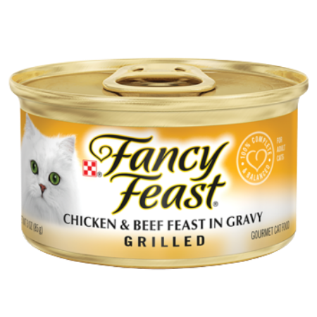 Purina Fancy Feast Grilled Chicken Beef Feast In Gravy Wet Cat Food 3-oz