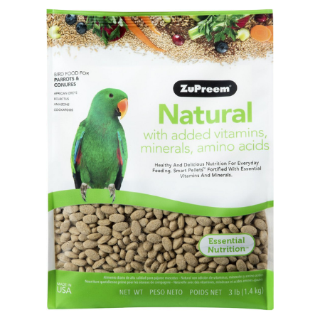 Zupreem Natural with Added Vitamins, Minerals and Amino Acids for Parrots & Conures