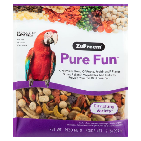 ZuPreem Pure Fun Bird Food for Large Birds, 2 lbs